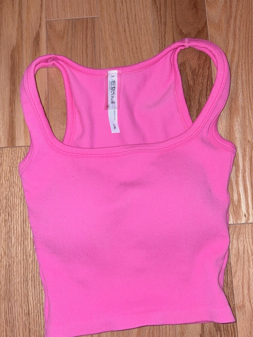 Bright Pink Ribbed Tank Top